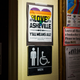 Outside the men’s bathroom at Malaprop’s Bookstore/Cafe in Asheville, North Carolina